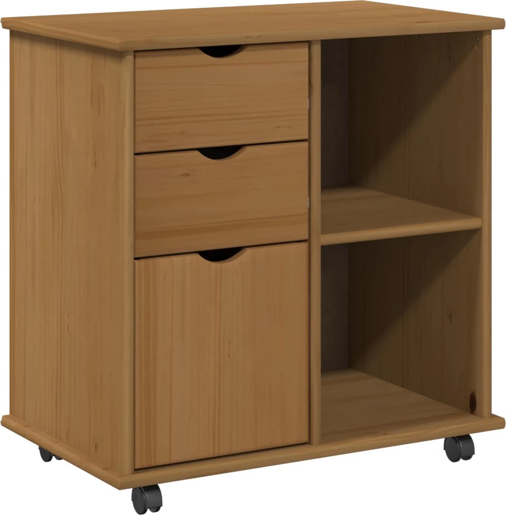 vidaXL Cabinet mobil Maro miere 63,5 x 39 x 65,5 cm Lemn de pin masiv