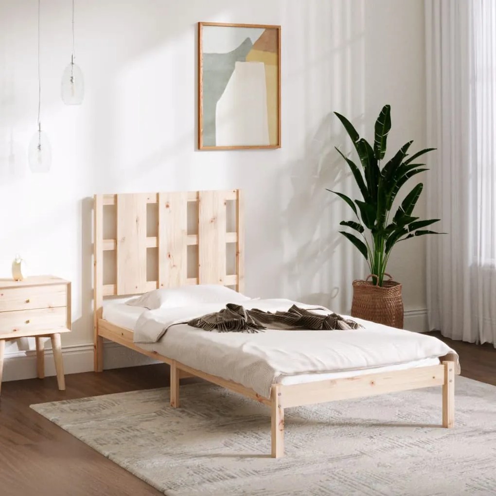 3105565 vidaXL Cadru de pat single, 90x190 cm, lemn masiv