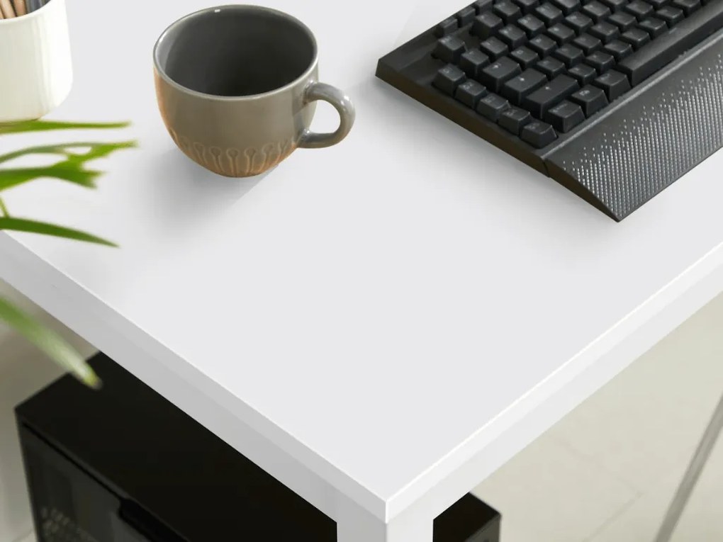 Masa de sufragerie alba cu blat alb TESSA 120x60 cm