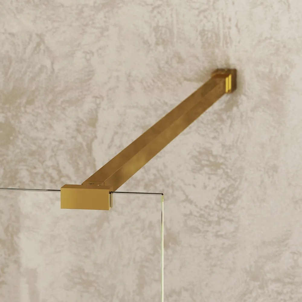 Paravan de dus fix, 100x200 cm, sticla securizata 8 mm, profil auriu, Roth Melina 1000x2000 mm, Auriu