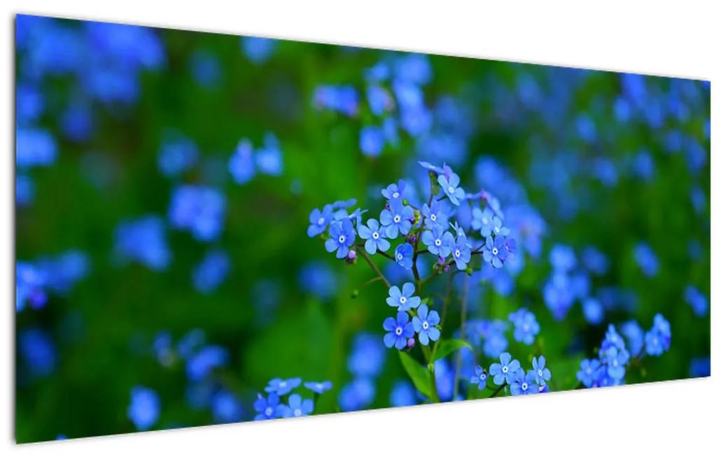 Tablou cu flori albastre (120x50 cm), în 40 de alte dimensiuni noi