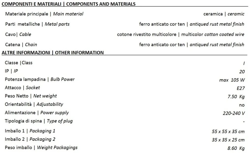 Pendul design retro realizat manual din ceramica INDUSTRIAL