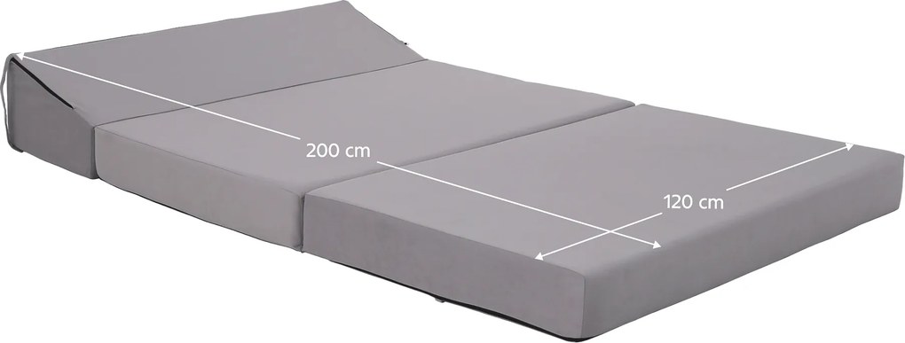 Saltea/scaun pliabil, 2 in 1, gri deschis, VEDIS