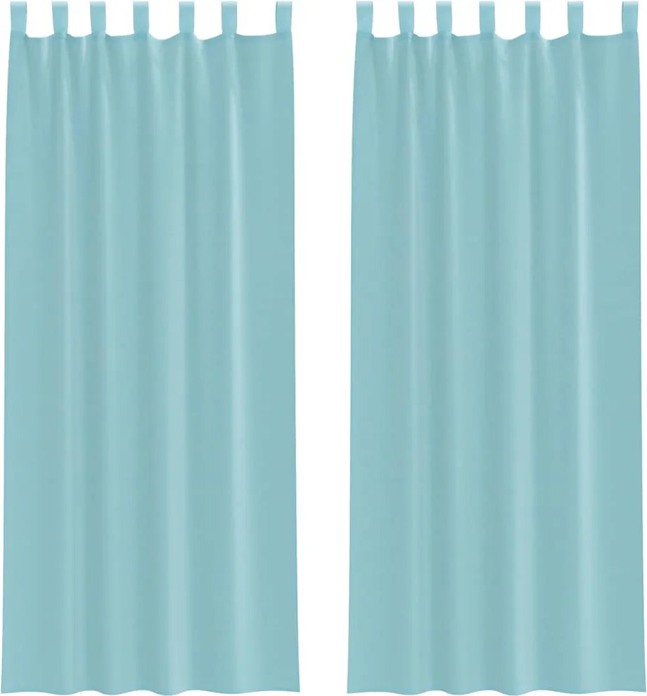 vidaXL Perdele Voile cu Bucle 2 buc Turcoaz 140x260 cm