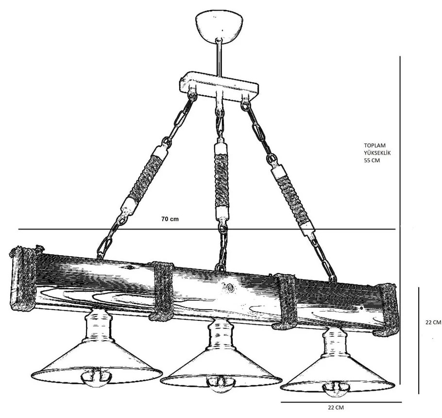 Lustră maro închis cu abajur din metal Kütük Ceviz – Opviq lights