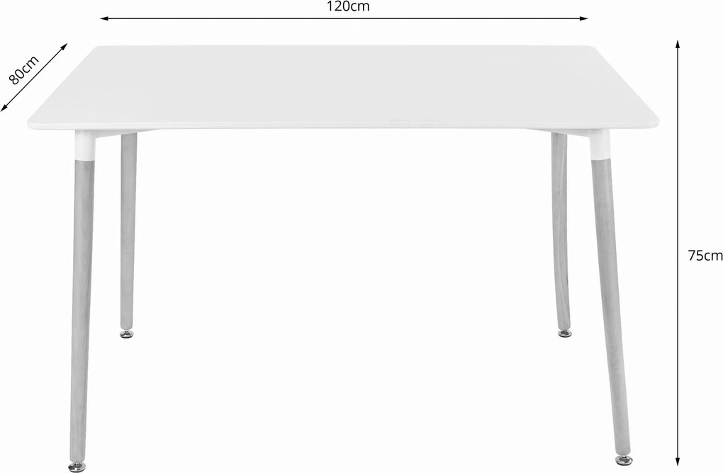 PROMOTIE Masa de dining alba ADRIA 120x80 cm calitatea II
