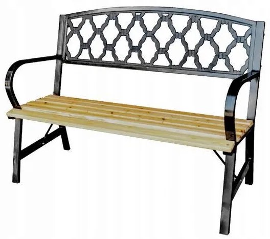 Banca de gradina 120x56x87 cm, spatar structura metalica ADINA