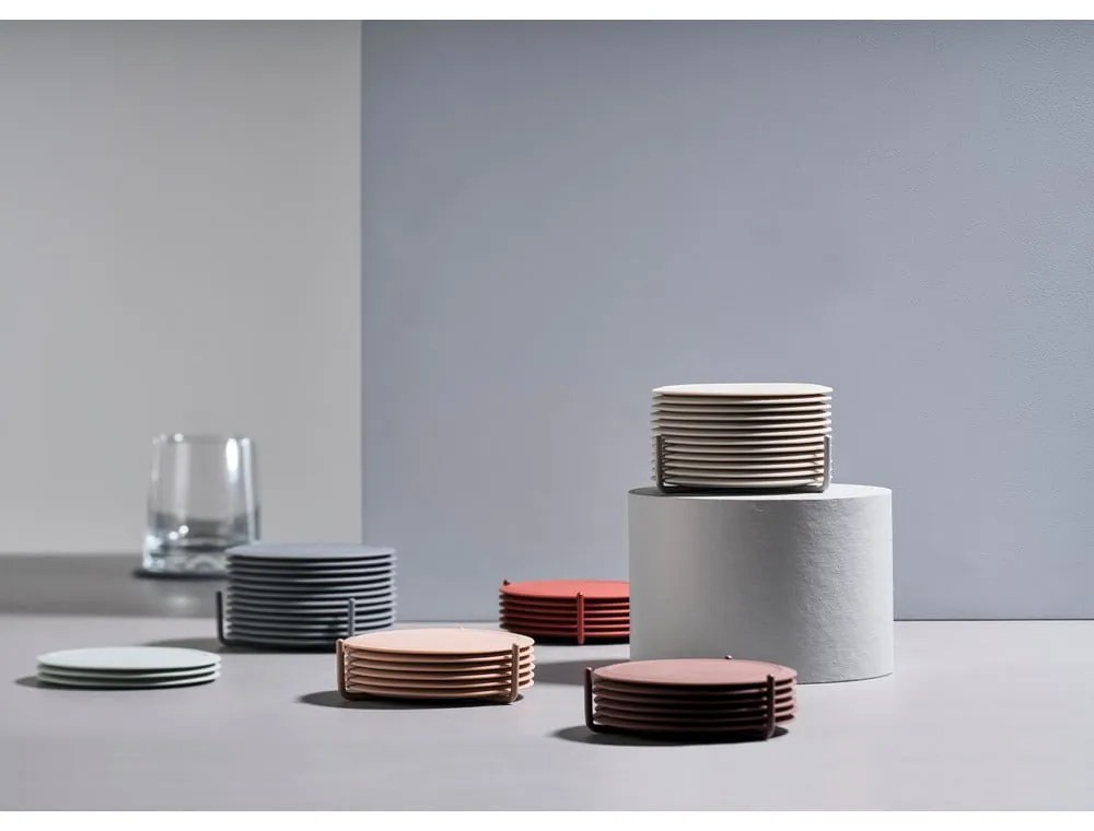 Set 6 suporturi cană cu stand Zone Singles, gri