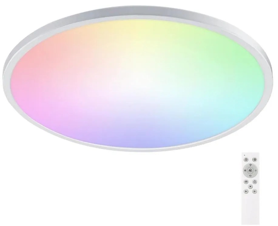 Plafonieră LED RGBW dimabilă pentru baie Aigostar LED/24W/230V d. 42 cm IP44 + telecomandă