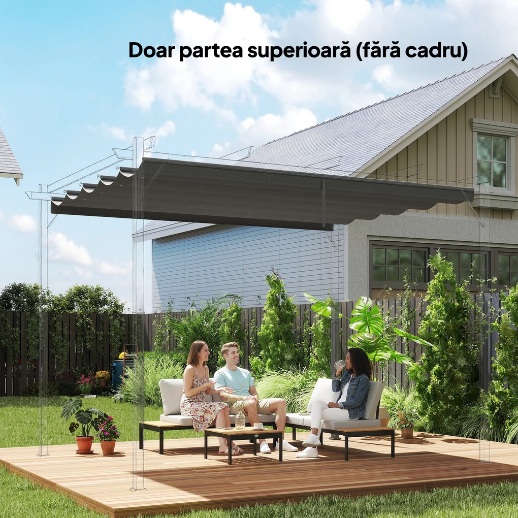 Outsunny Acoperiș de Schimb pentru Pergolă cu 10 Orificii de Drenaj,  Permeabil, 4x3 m, Bej | Aosom Romania
