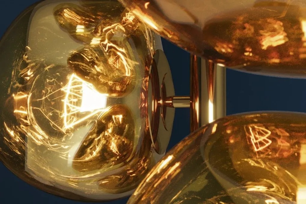 Lampa de podea moderna cu 7 globuri aurii LIQUID DIAMOND