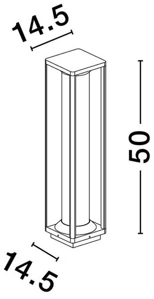 Stalp iluminat exterior decorativ IP65 PACIFIC H-50cm