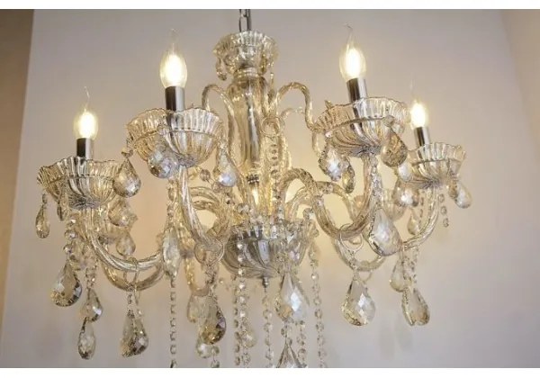 Lustră de cristal pe lanț Paul Neuhaus 3081-97 GRACIA 8xE14/40W/230V aurie