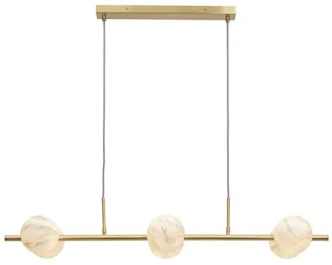 Lustra cu 6 globuri din sticla cu aspect de marmura Carrara auriu