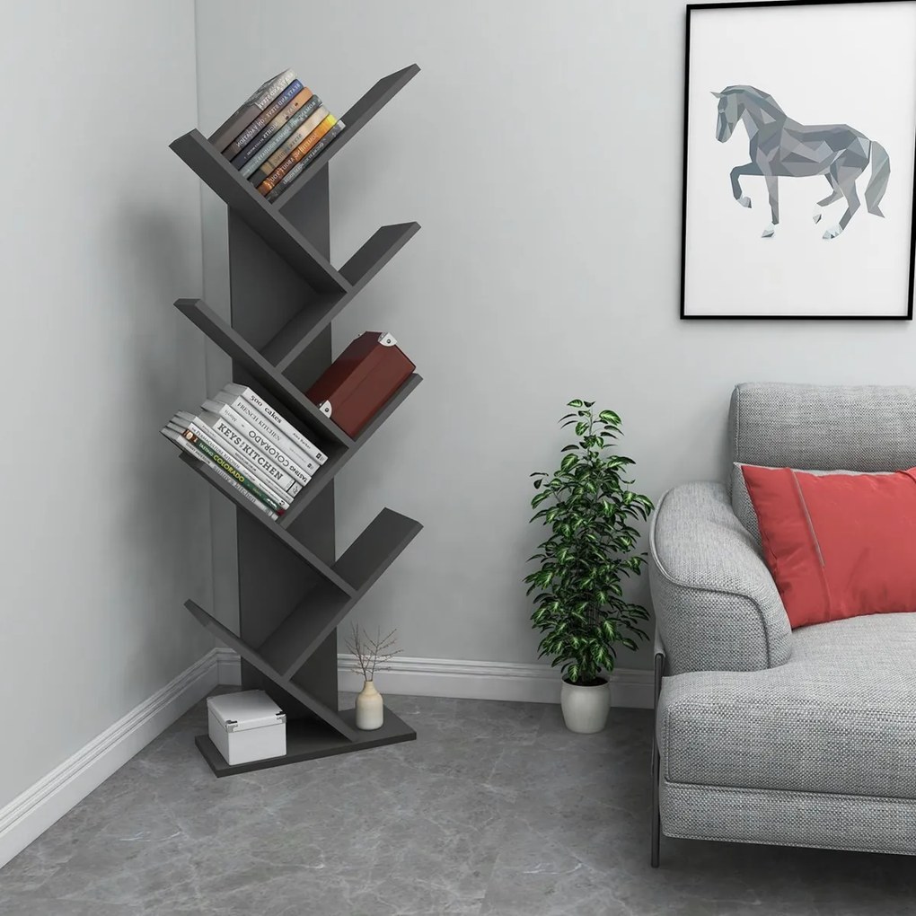 Raft de bibliotecă Hitit Anthracite