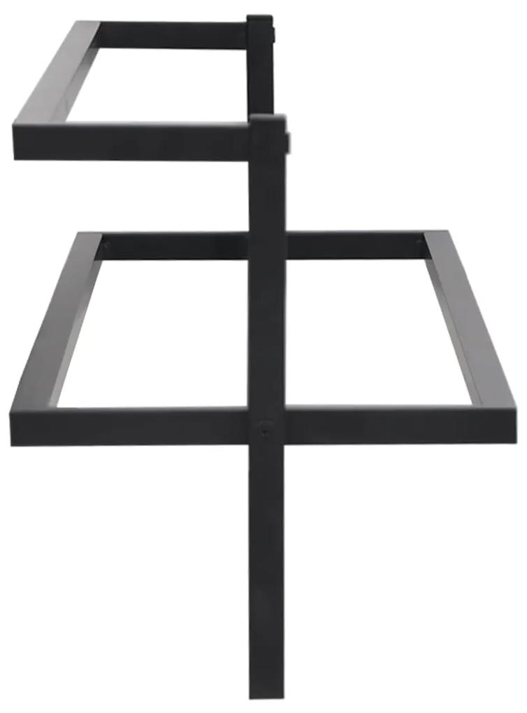 Suport de prosoape, negru, 95x25x22 cm, fier Negru