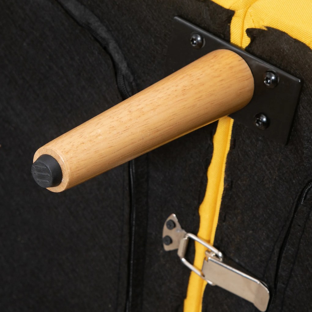 HOMCOM Canapea extensibilă 2 locuri modernă 173x75x73 cm Canapea pliabilă tapițată cu material sintetic cu aspect de in, spătar reglabil în 3 trepte și cotiere detașabile pentru living/birou Galben | Aosom Romania