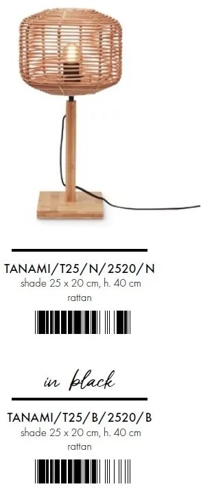 Veioza eco din bambus cu ratan Tanami nat/tube S, nat