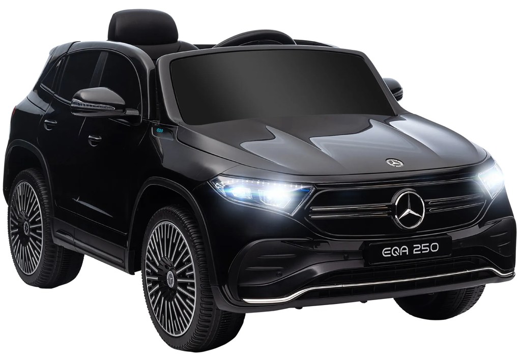 HOMCOM Mașină Electrică pentru Copii 3-8 Ani cu Telecomandă și Claxon, Negru, 111.5x69x52.5 cm | Aosom Romania