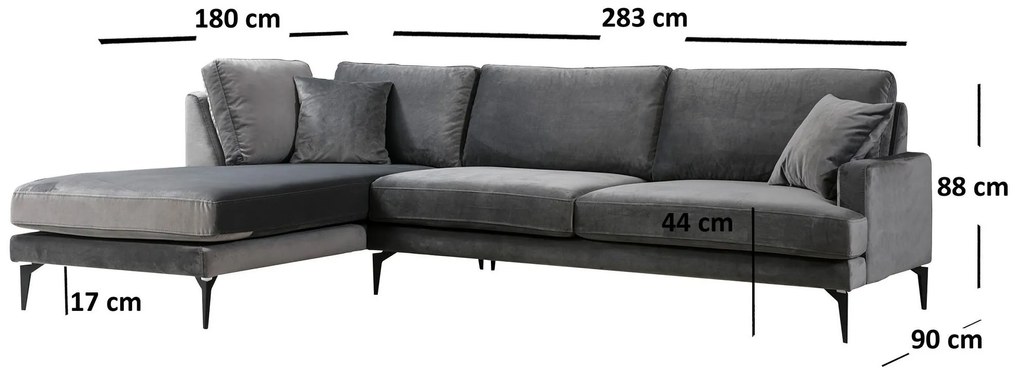 Colțar Papirolla (S) (antracit + negru). 1106934