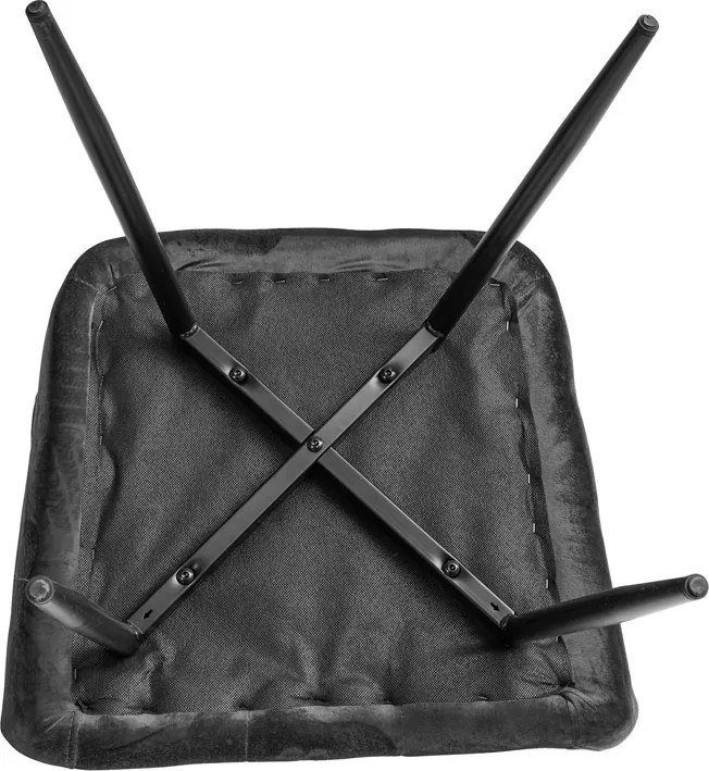 Fotoliu de masa gri MARLEN VELVET cu picioare negre