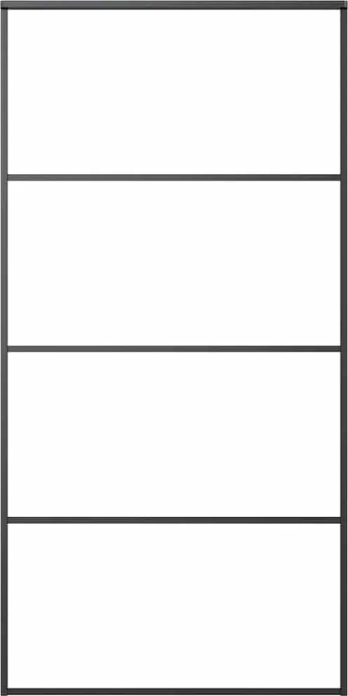 vidaXL Ușă glisantă, negru, 102,5x205 cm, sticlă mată ESG și aluminiu