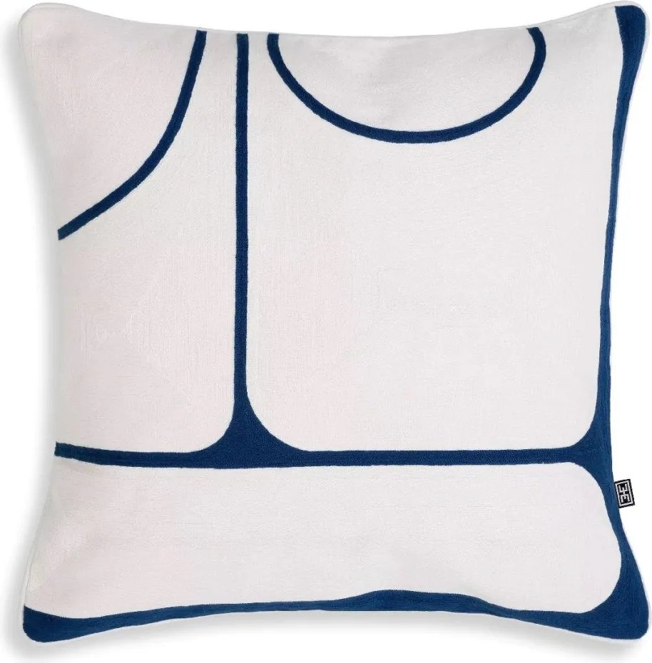 Perna decorativa design LUX Sabrosa 50x50cm, albastru/ alb