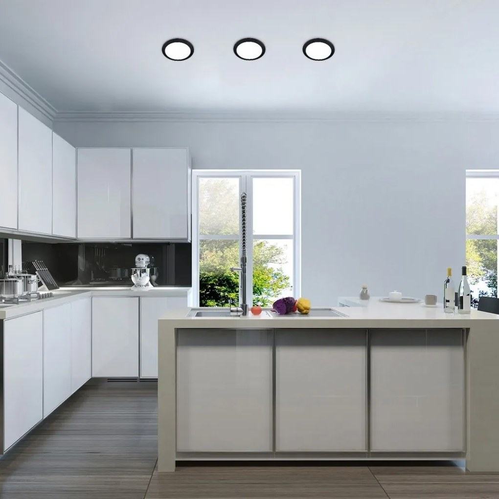 Spot LED incastrabil design modern Shaun negru 22cm
