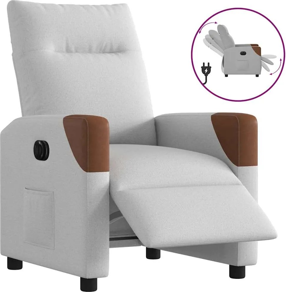 vidaXL Scaun reclinabil electric Cloud Grey Fabric