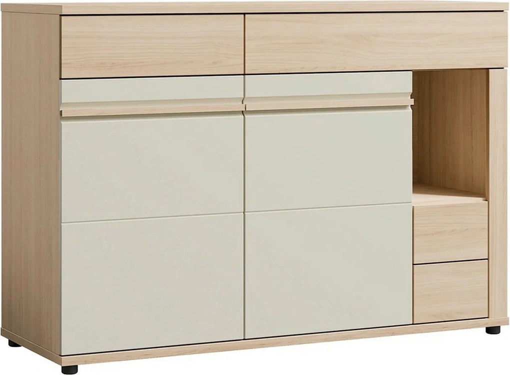 Comoda OSLO OS12, stejar riva/casmir, PAL laminat, 130x44x90 cm