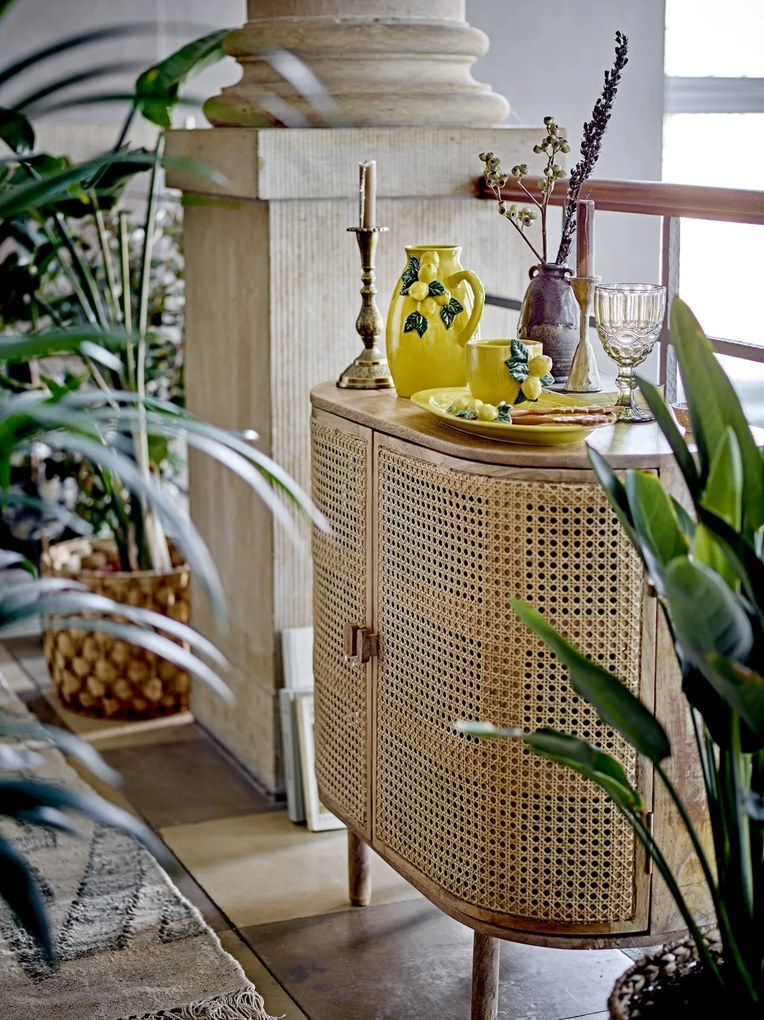 Carafă din ceramică stoneware decorată manual cu lămâi, D17×H21 cm, „Limone Jug"