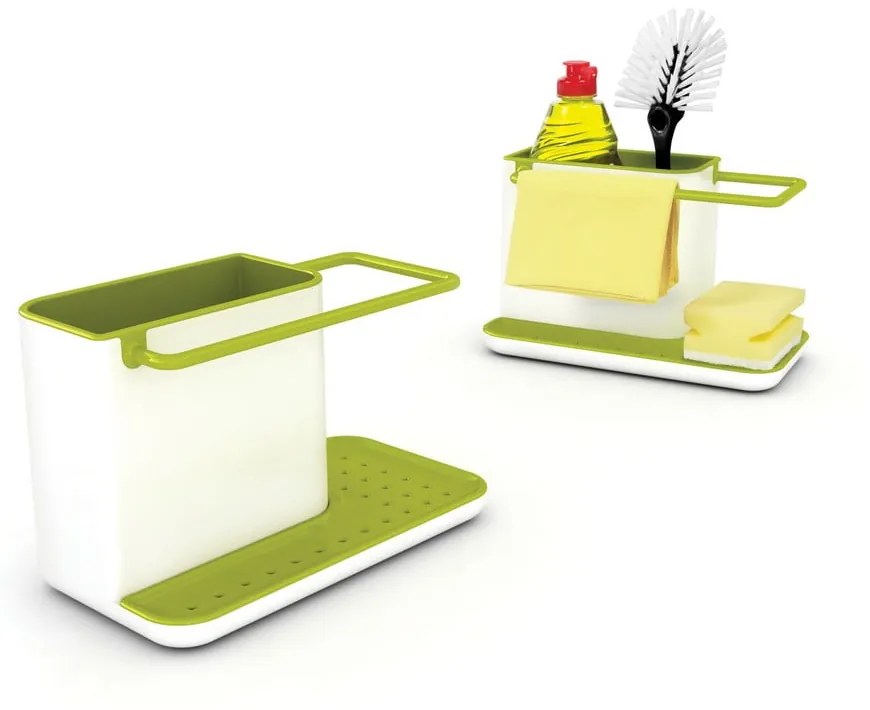 Suport pentru detergent de vase Joseph Joseph Caddy Sink Tidy, alb-verde