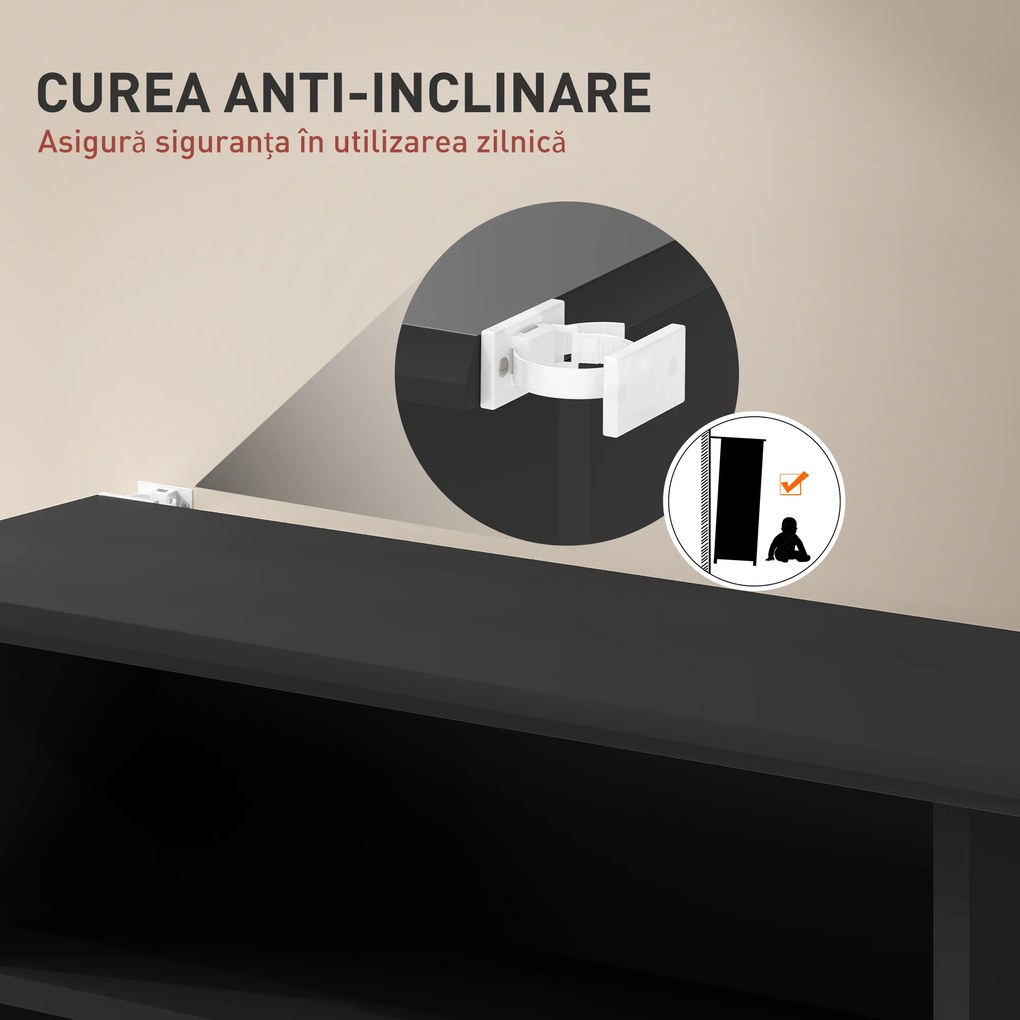 HOMCOM Dulap pentru CD-uri cu 6 Rafturi Reglabile pentru 360 CD-uri/185 DVD-uri Negru | Aosom Romania