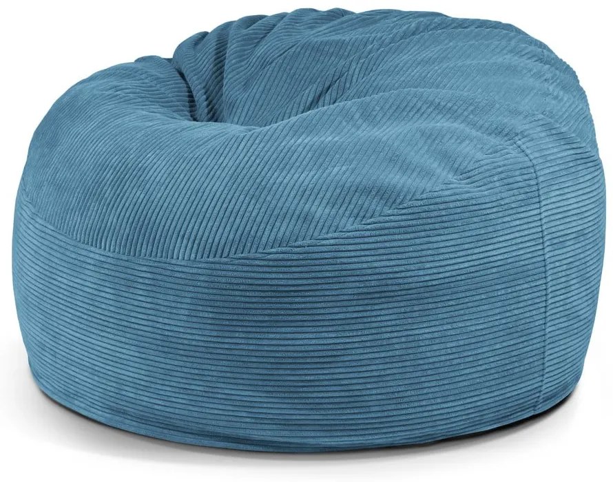 Fotoliu bean bag albastru cu tapițerie din catifea reiată Om 110 – SLOWDOWN