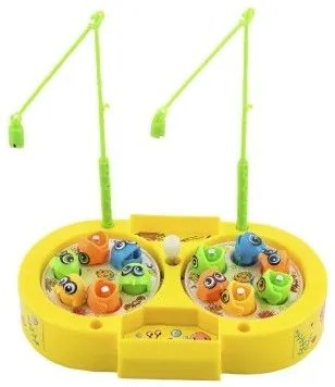 Joc pește / pescar plastic 14cm+2 lansete 3 culori