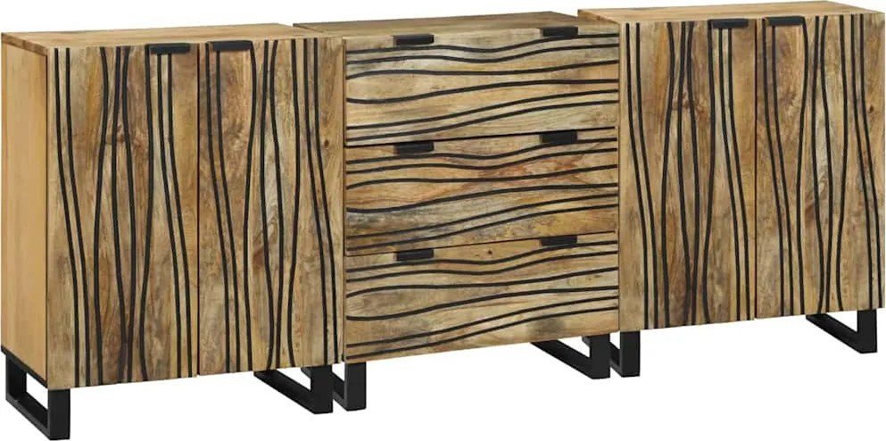 vidaXL Set de mobilier pentru baie cu sertar 3 pcs Maro Lemn compozit