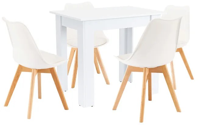 Set de masă Amina 4+1 alb-alb