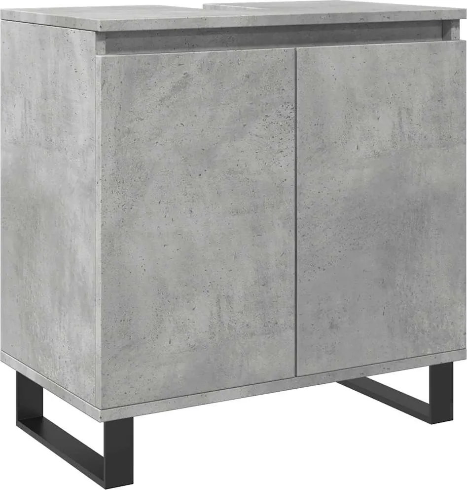 vidaXL Dulap de baie, gri beton, 58x33x60 cm, lemn prelucrat