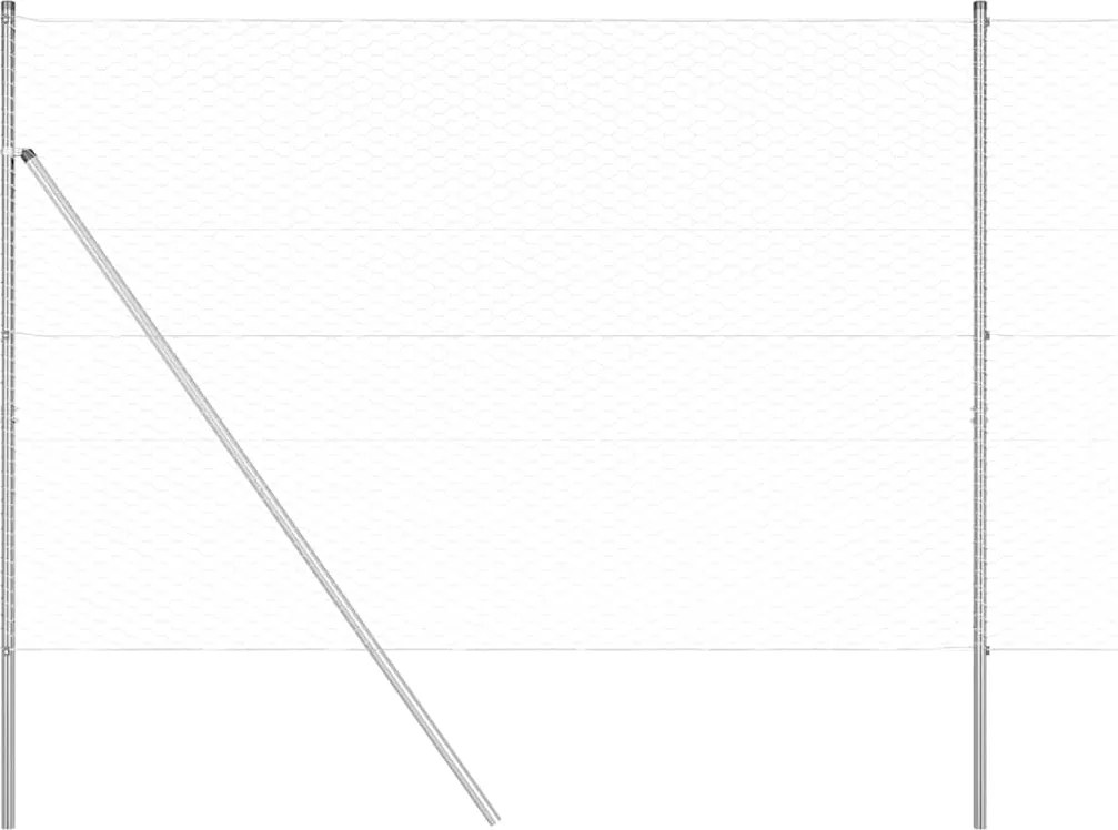 vidaXL Stâlp de gard. Argintiu 10 x 1,5 m (plasă de 36 mm) Oțel