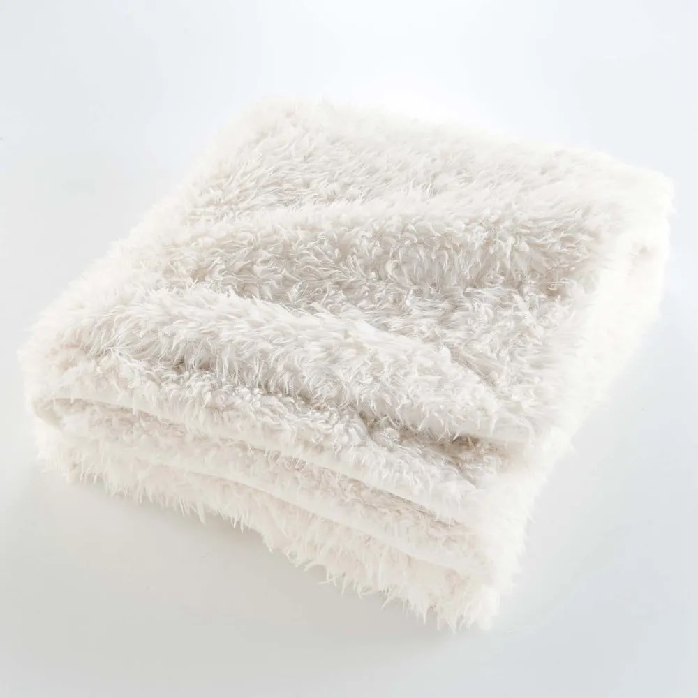 Pătură crem din blană artificială 220x240 cm Mouton – douceur d'intérieur