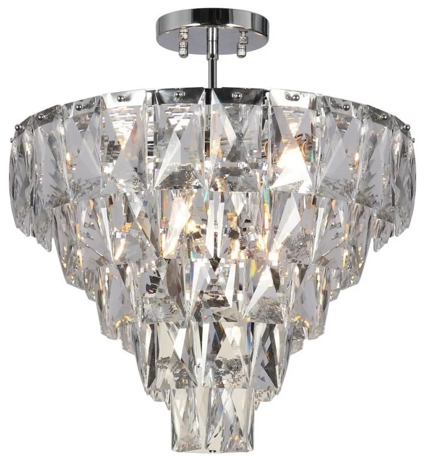 Lustră pe tijă CHELSEA 6xE14/40W/230V d. 50 cm crom lucios