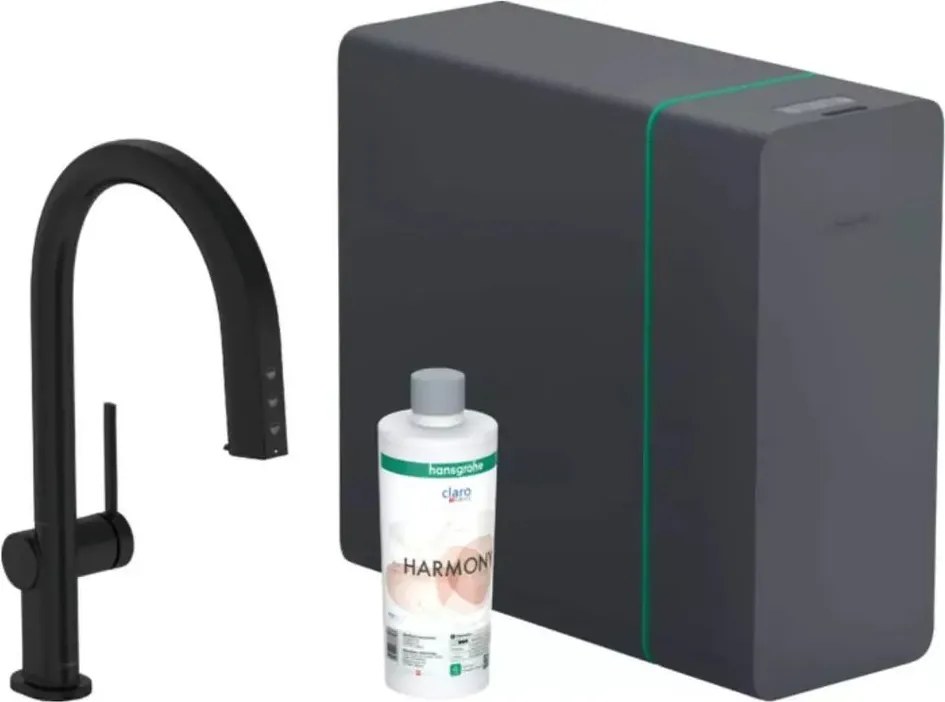 Set negru mat Hansgrohe Aquittura Select M91 SodaSystem 210 sBox cu 1 jet