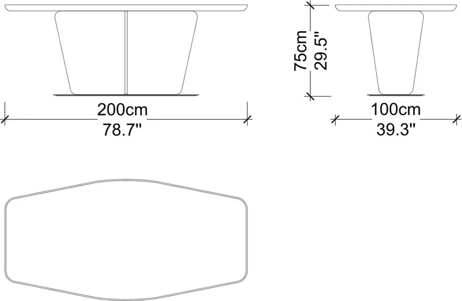 Masă lemn masiv de dining Viera Personalizabilă - 300 cm