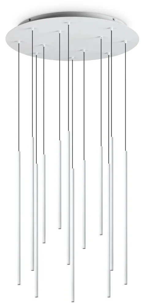 Lustra cu 12 pendule LED design tubular FILO sp12 2700k alb