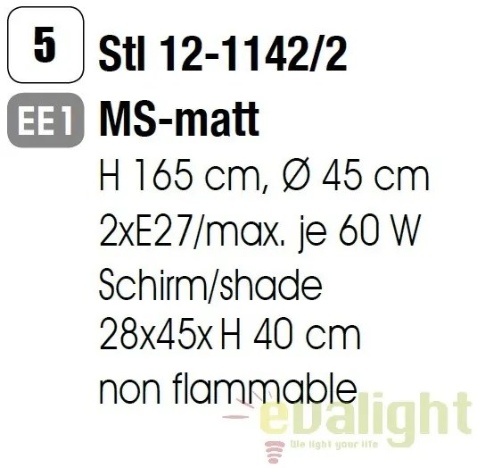 Lampadar / Lampa de podea stil clasic Kara Stl 12-1142/2 satin OR