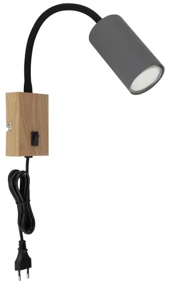 Lampă de perete flexibilă ROBBY 1xGU10/25W/230V neagră/maro Globo 57911WG