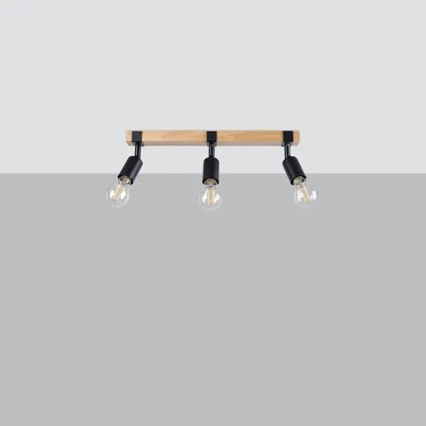 Spot Sollux SL.1297 ZUCA 3xE27/15W/230V negru