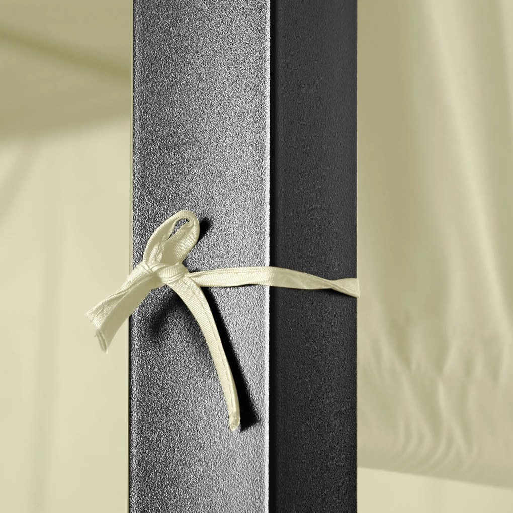 Outsunny Mobilier de Terasa Impletit, Set de Canapele de exterior din Ratan PE cu Pergola copertina plianta, bej | AOSOM RO