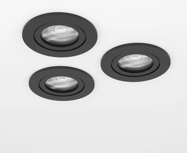 Eglo 902251 - Set 3x spoturi LED BARRANCO pentru baie, 1xGU10/4,5W/230V, IP44, negru