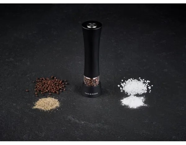 Cole&Mason - Râșniță electrică BURFORD 18 cm, 4xAAA, negru